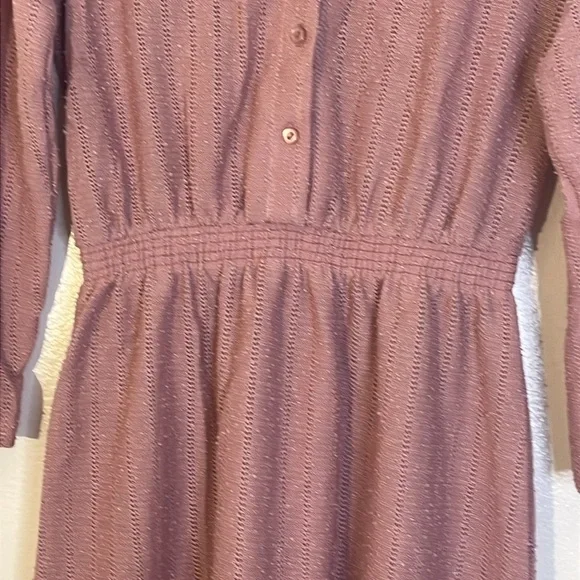 Sears | New VINTAGE pink textured midi dress Women’s size 14 (more like 10) vtg - Picture 5 of 9